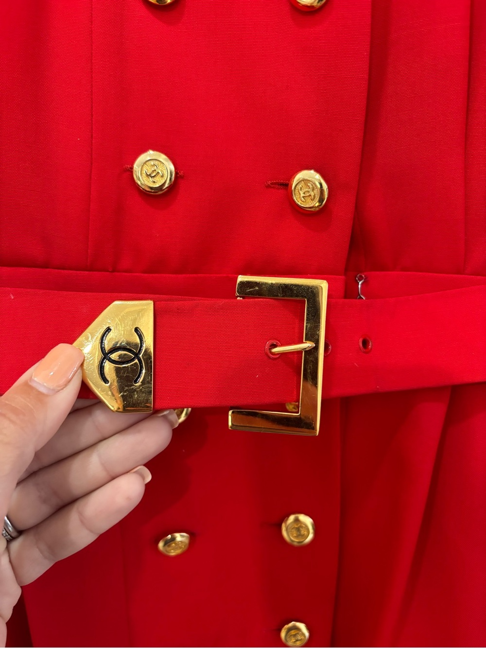 Authentic CHANEL Spring 1989 Karl Lagerfeld red belt dress vintage size 36 - Picture 8 of 13